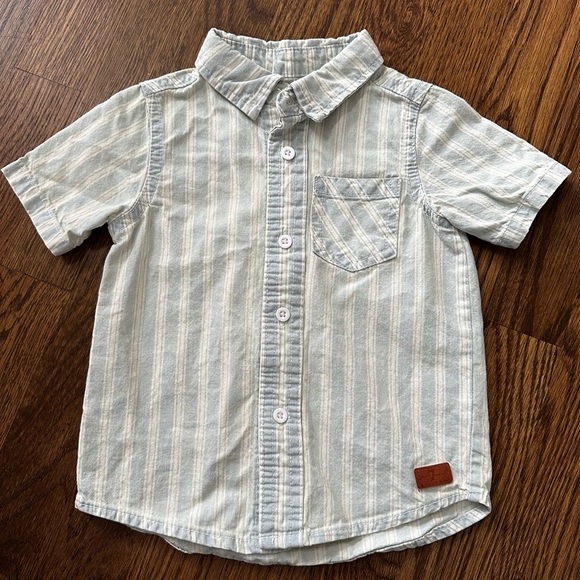 7 For All Mankind short sleeve striped button down shirt, size 18M - Picture 1 of 6
